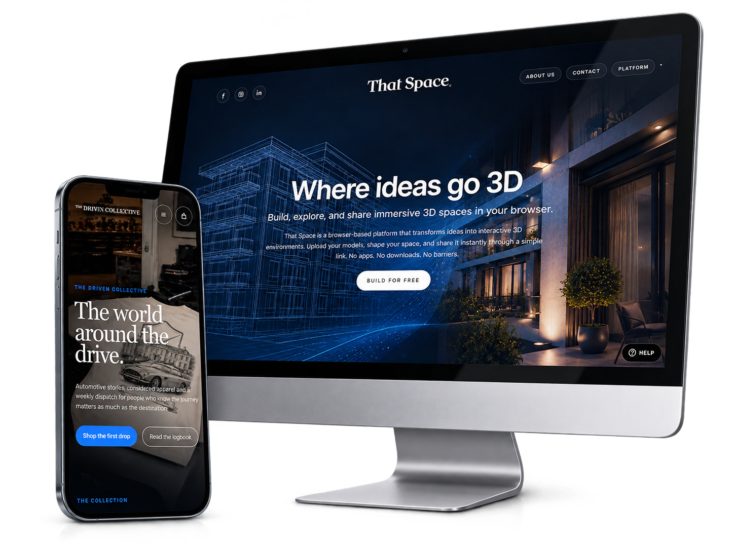 DGL Media website work displayed on a premium desktop and mobile device mock-up